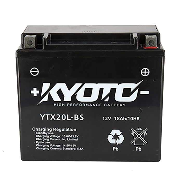Batterie moto YTX20L-BS / GTX20L-BS 12V 18Ah 250A - SOS piles-batteries